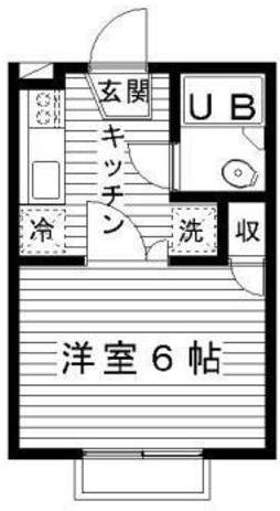 栄光ハイツ(1K/2階)の間取り写真