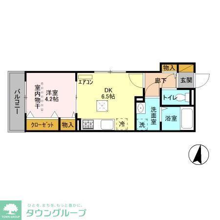 SERIKA(1DK/1階)の間取り写真