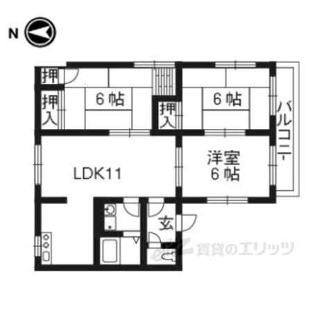サルドゥセジュール(3LDK/1階)の間取り写真