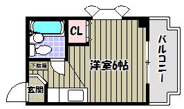パウゼ河内長野駅前(1K/4階)の間取り写真