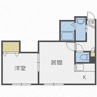 BIOS菊水元町(1LDK/3階)の間取り写真