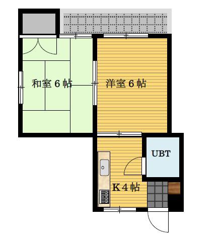 コーポ杠葉(2K/3階)の間取り写真