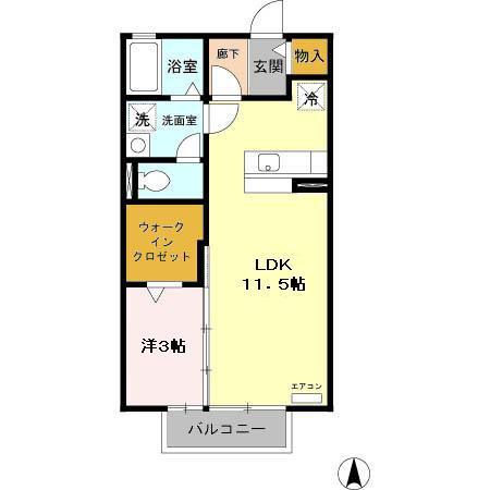 リオグランデ(1LDK/2階)の間取り写真