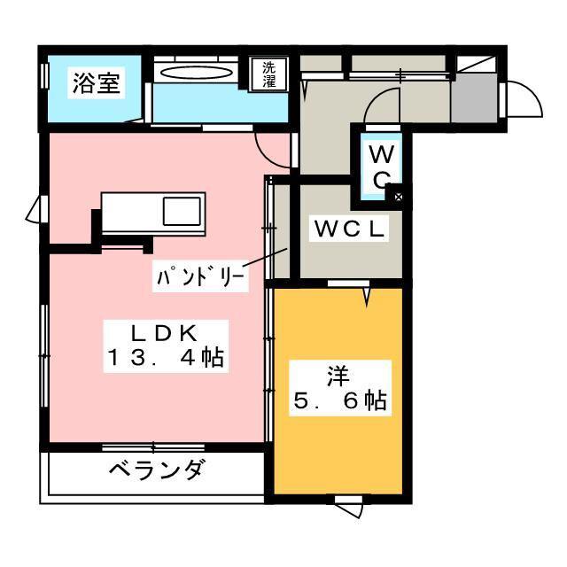 ラムリテン(1LDK/1階)の間取り写真