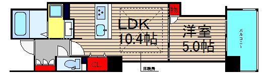 CONOE本町通(1LDK/8階)の間取り写真