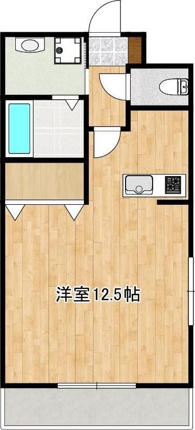 クレセール九品寺(ワンルーム/1階)の間取り写真