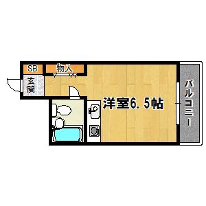 ティクス アパートメント(ワンルーム/3階)の間取り写真