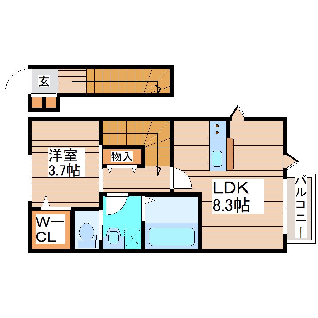 セフィラ上杉(1LDK/2階)の間取り写真