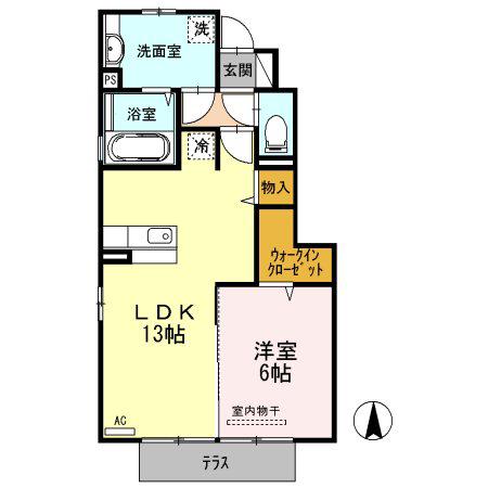 レグルス(1LDK/1階)の間取り写真