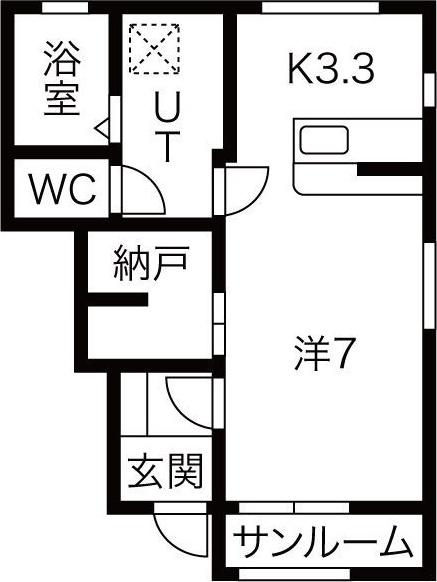 BACCHUS(1K/1階)の間取り写真