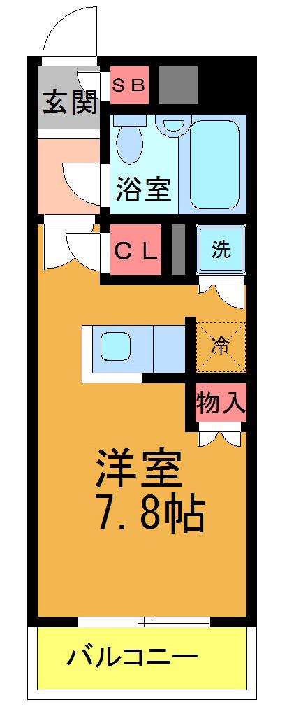 アンダルシア市川(ワンルーム/3階)の間取り写真