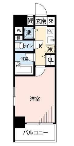 マイナビステイミライエ麻布十番イースト(1K/8階)の間取り写真