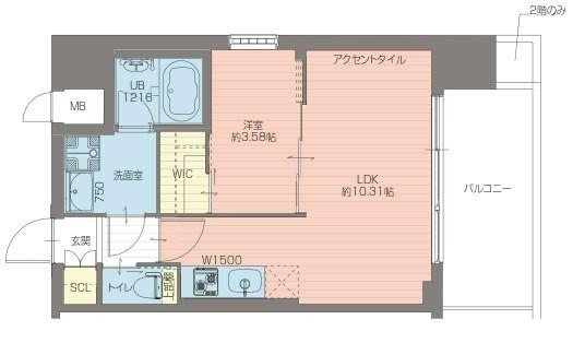 プレジオ弁天町ASIAN(1LDK/5階)の間取り写真
