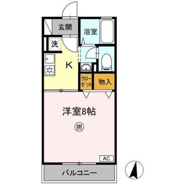 KANADA(1K/2階)の間取り写真