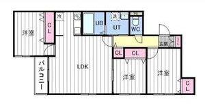 WISTARIA福住(3LDK/1階)の間取り写真