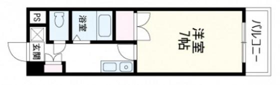 AXIS上幟町(1K/5階)の間取り写真