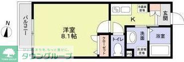 FLORENTIA W(1K/1階)の間取り写真