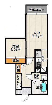 バーンメアオ シカリオン(1LDK/2階)の間取り写真