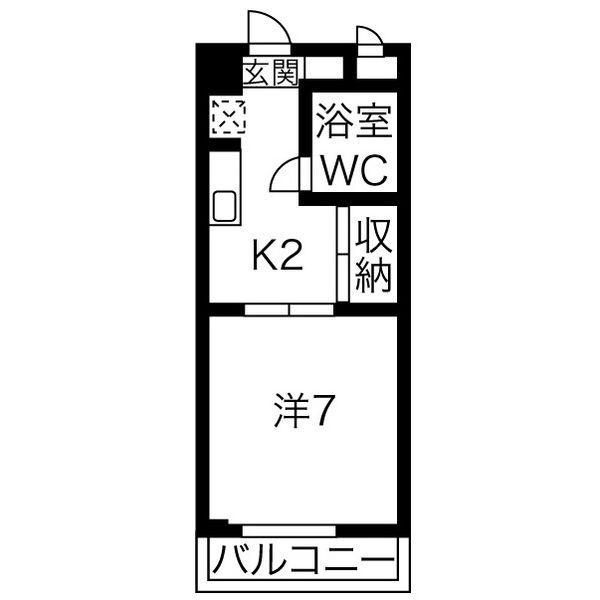 マノール原(1K/1階)の間取り写真