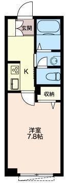 CUORE(1K/1階)の間取り写真