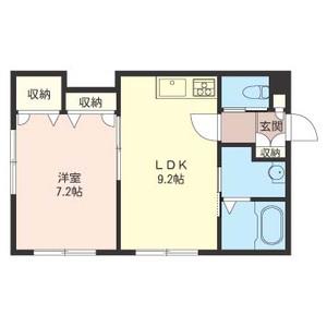 サンハイツC(1LDK/2階)の間取り写真