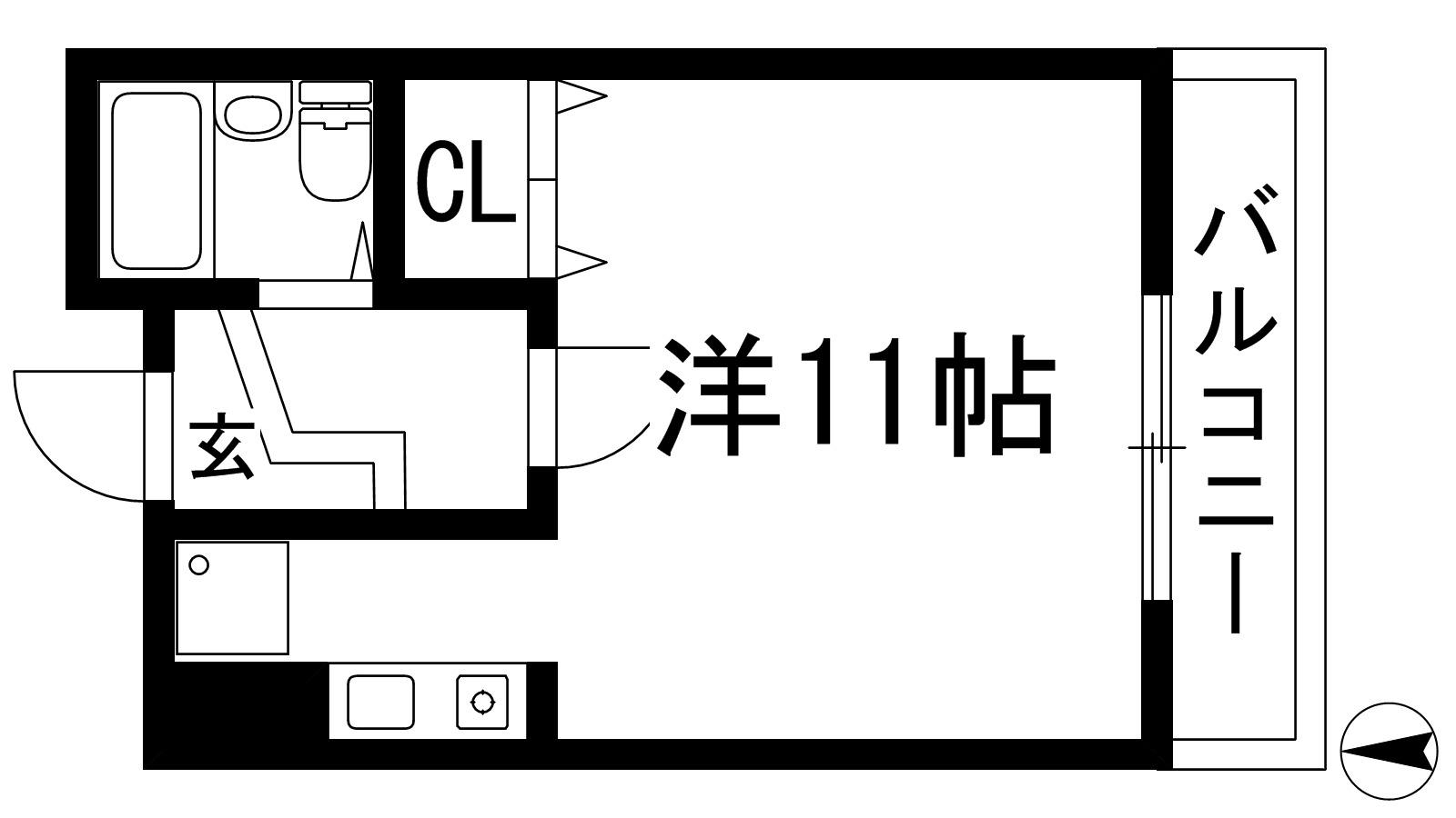 メゾン荘園(ワンルーム/3階)の間取り写真