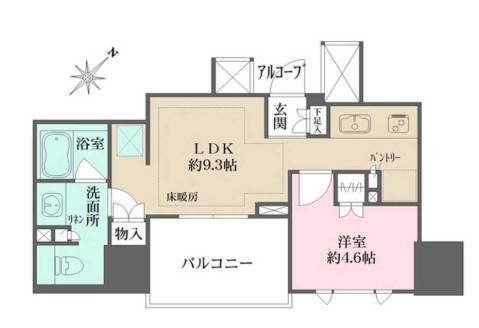 プラウド渋谷本町(1LDK/2階)の間取り写真