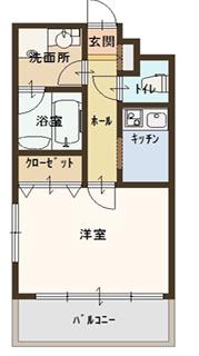 ラ・コート・ドール新神戸(1K/2階)の間取り写真