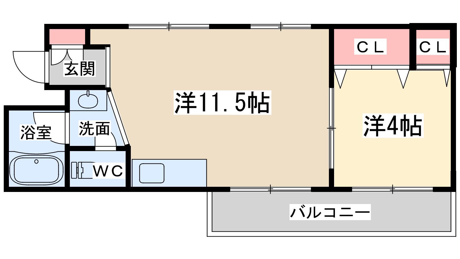 増田マンション(1LDK/4階)の間取り写真