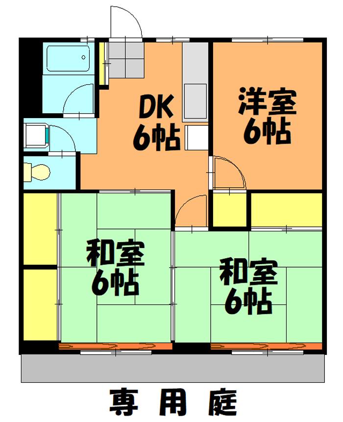 グリーンプラザ(3DK/1階)の間取り写真