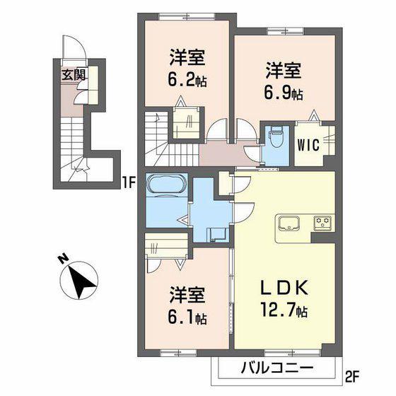 SERENA GARDEN E棟(3LDK/2階)の間取り写真