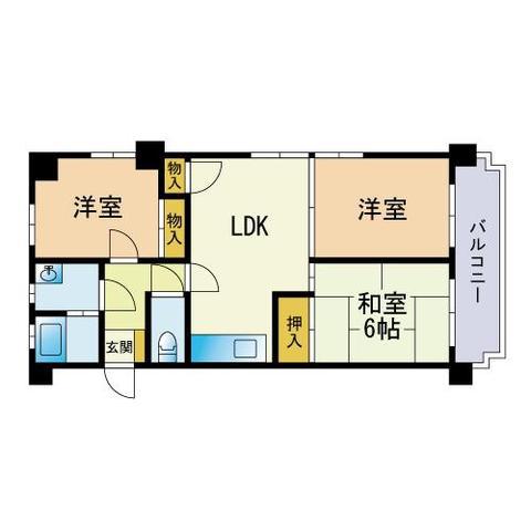 ウェルス荒江(3LDK/4階)の間取り写真