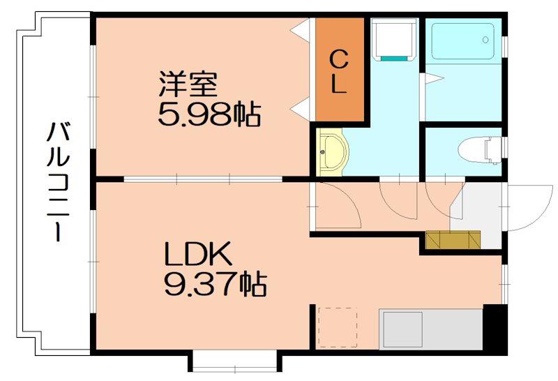 RIKOボヌール(1LDK/3階)の間取り写真