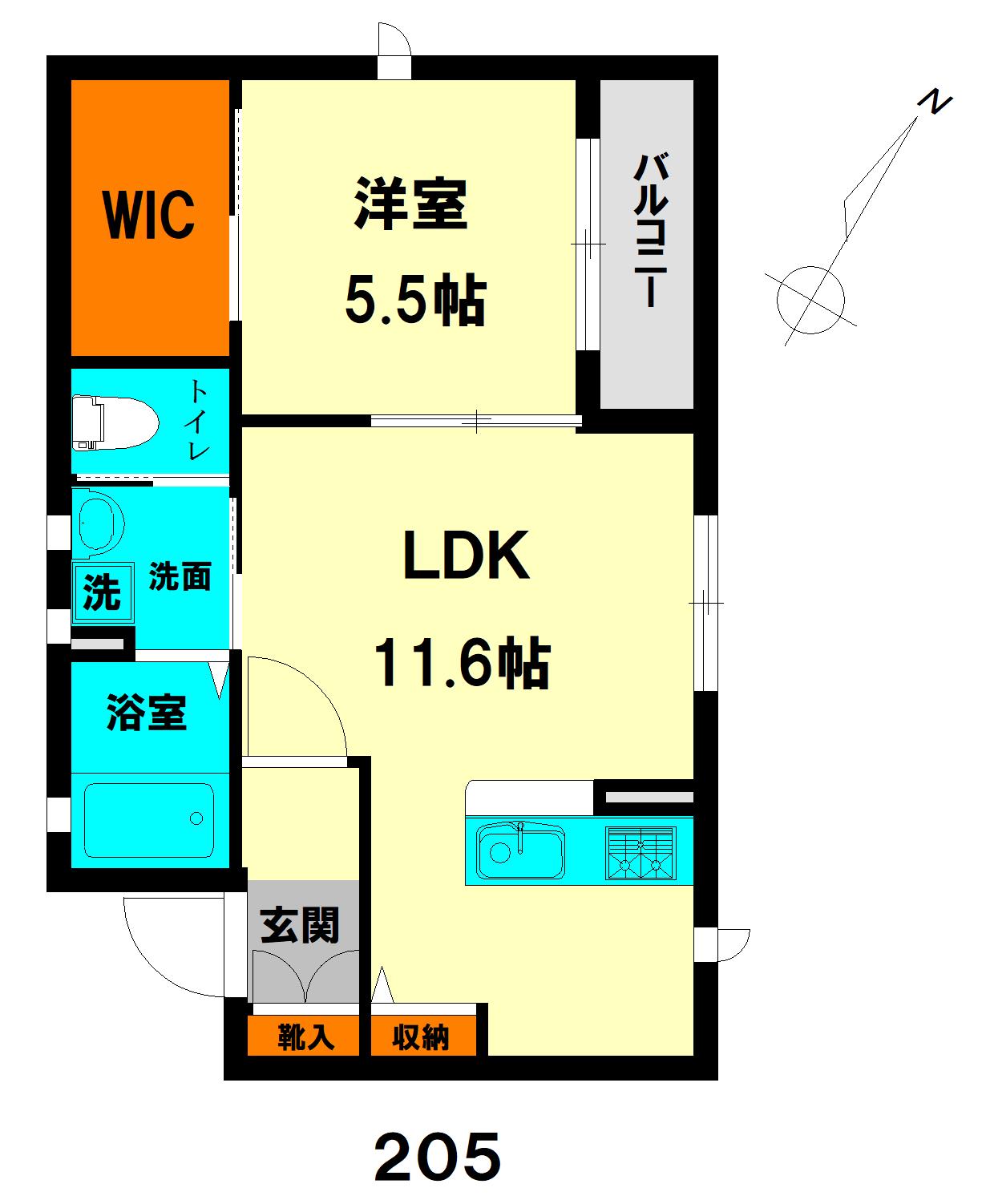 エスペランサ(1LDK/2階)の間取り写真