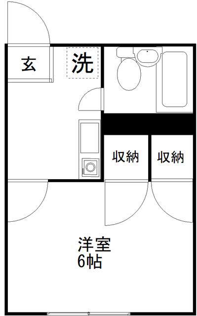 グランディール草加(1K/3階)の間取り写真