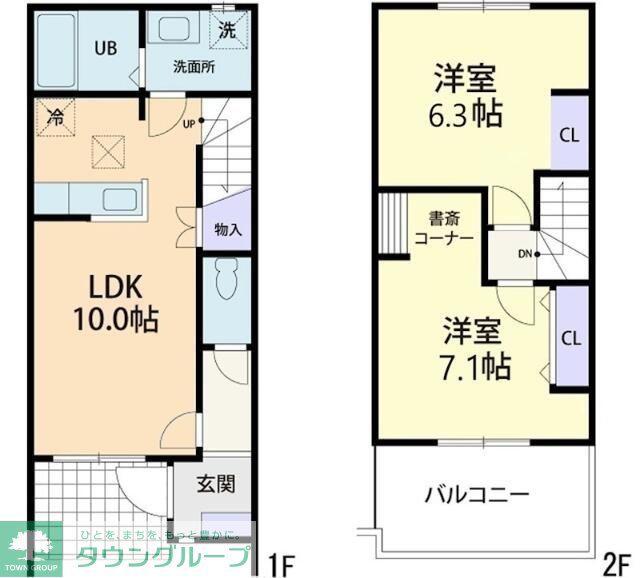 GRAN COURT 郷原(2LDK/1階)の間取り写真