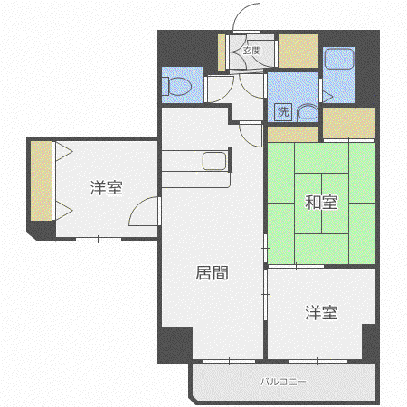 クレア南郷(3LDK/8階)の間取り写真