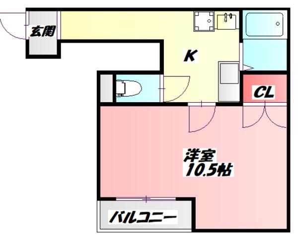 ヴァンベール垣内(1K/3階)の間取り写真