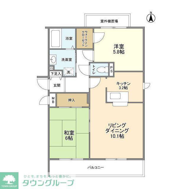 エスポワール祖師谷(2LDK/1階)の間取り写真