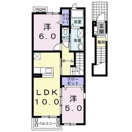 ビスタ・マールIII(2LDK/2階)の間取り写真