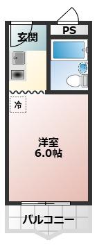 RIZEONE河内長野レジデンス7(1K/4階)の間取り写真