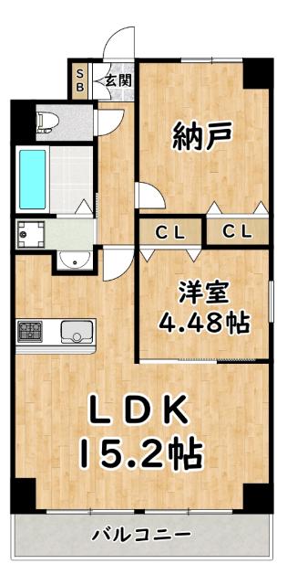 グルーヴ豊中レジデンス(2LDK/2階)の間取り写真