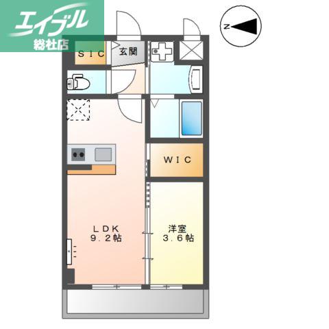 サクラ ヒルズ(1LDK/3階)の間取り写真