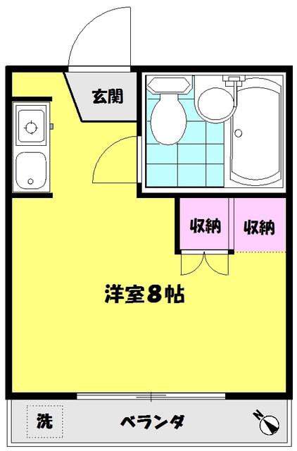 リバティハイツ(ワンルーム/2階)の間取り写真