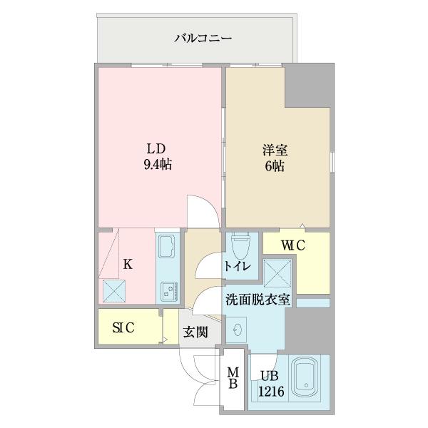 アーバンスカイ江戸堀(1LDK/3階)の間取り写真