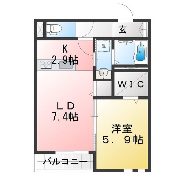 EXTRA(1LDK/1階)の間取り写真
