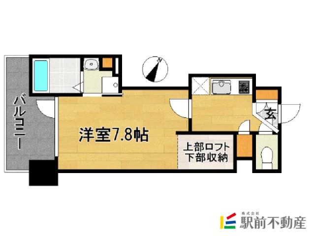 アクタス博多Vタワー(1K/12階)の間取り写真