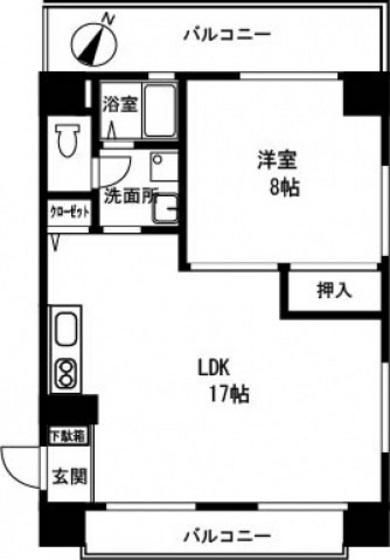 コーポST(1LDK/7階)の間取り写真