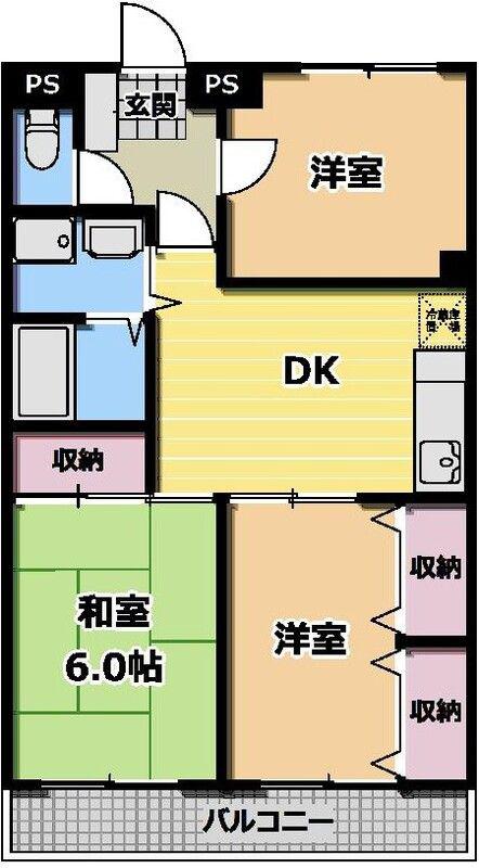 アーク中里(3DK/3階)の間取り写真