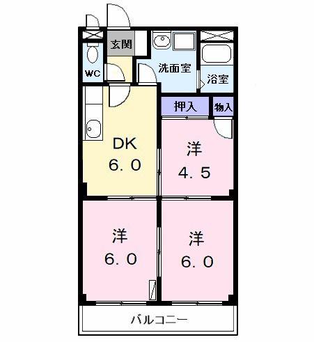 シャランフロイデ(3DK/1階)の間取り写真